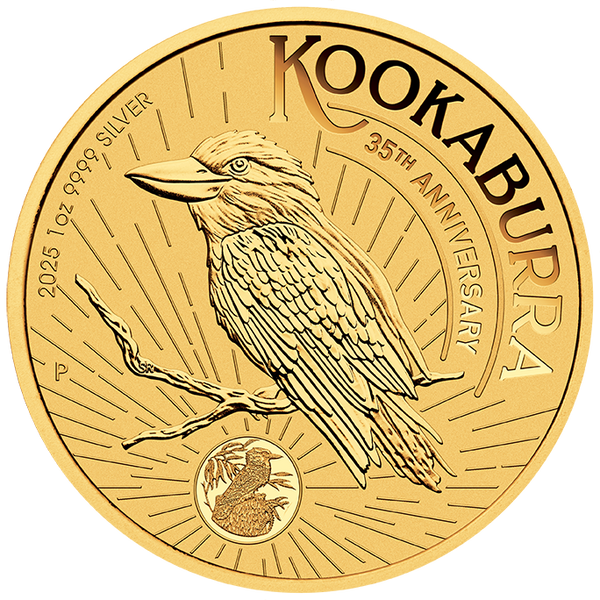 35th Anniversary of the Australian Kookaburra 2025 1oz Silver Gold-Plated Coin in Card -ANDA Sydney Money Expo 25