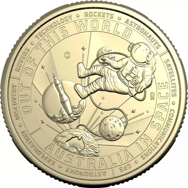 2024 $1 'Out of this World - Australia in Space' 6 'C' Counterstamp Carded Coins