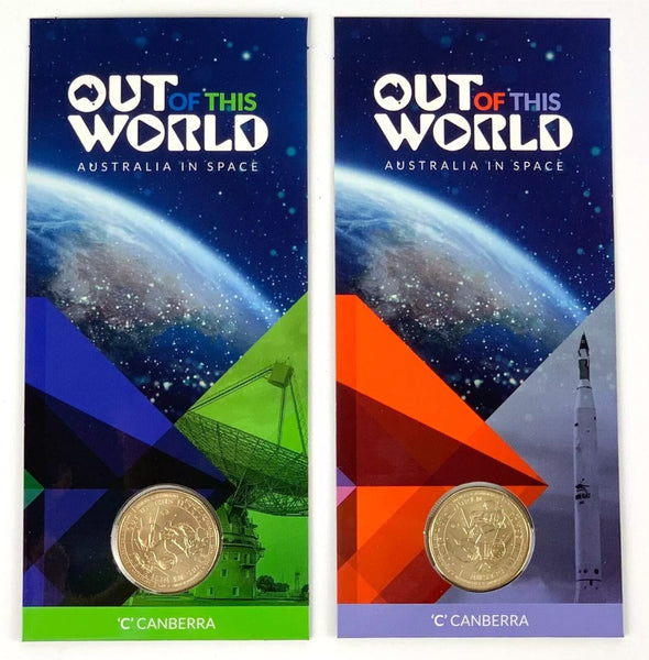 2024 $1 'Out of this World - Australia in Space' 6 'C' Counterstamp Carded Coins