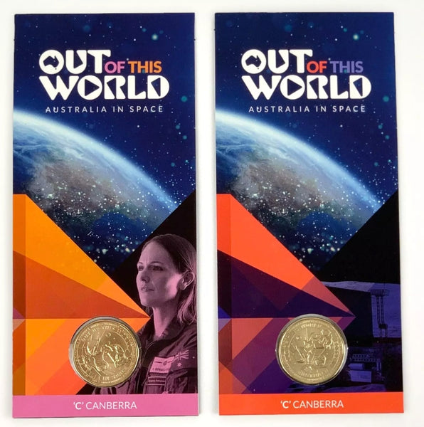 2024 $1 'Out of this World - Australia in Space' 6 'C' Counterstamp Carded Coins