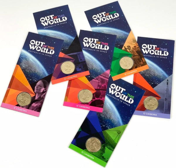 2024 $1 'Out of this World - Australia in Space' 6 'C' Counterstamp Carded Coins