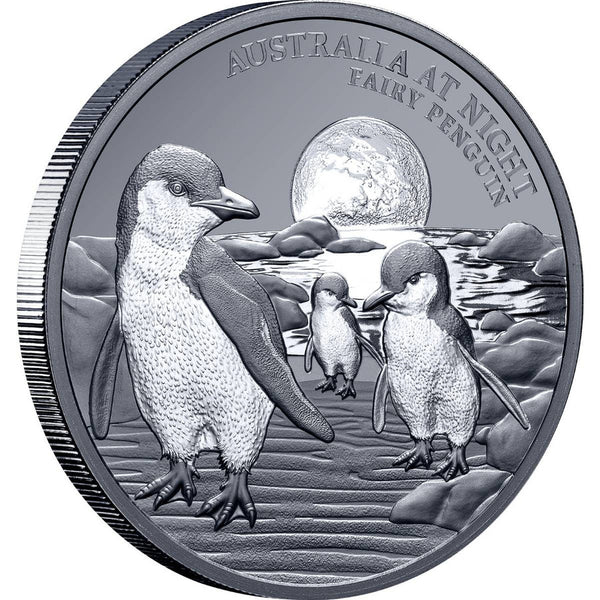 2024 AUSTRALIA AT NIGHT $1 PENGUIN 1OZ SILVER BLACK PROOF COIN