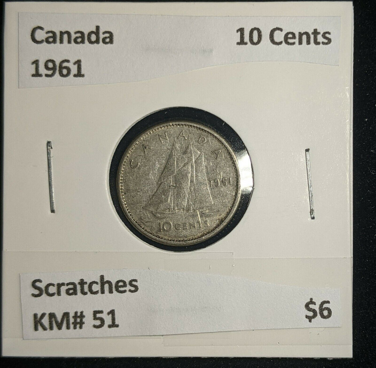Canada 1961 10 Cents KM# 51 Scratches #501 – aussiecoinsdirect