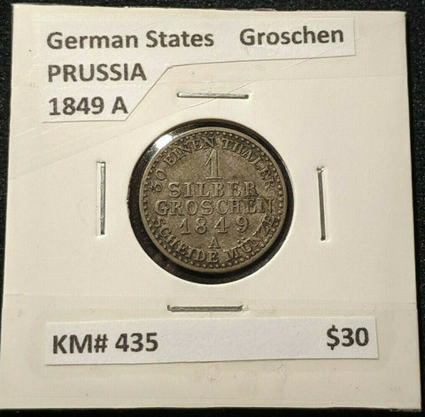 German States PRUSSIA 1849 A Groschen KM# 435 #01