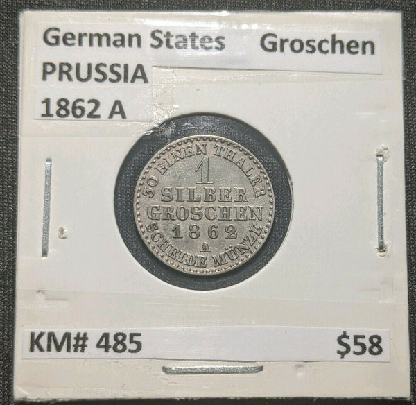 German States Prussia  1862 A 1 Groschen KM# 485  7C