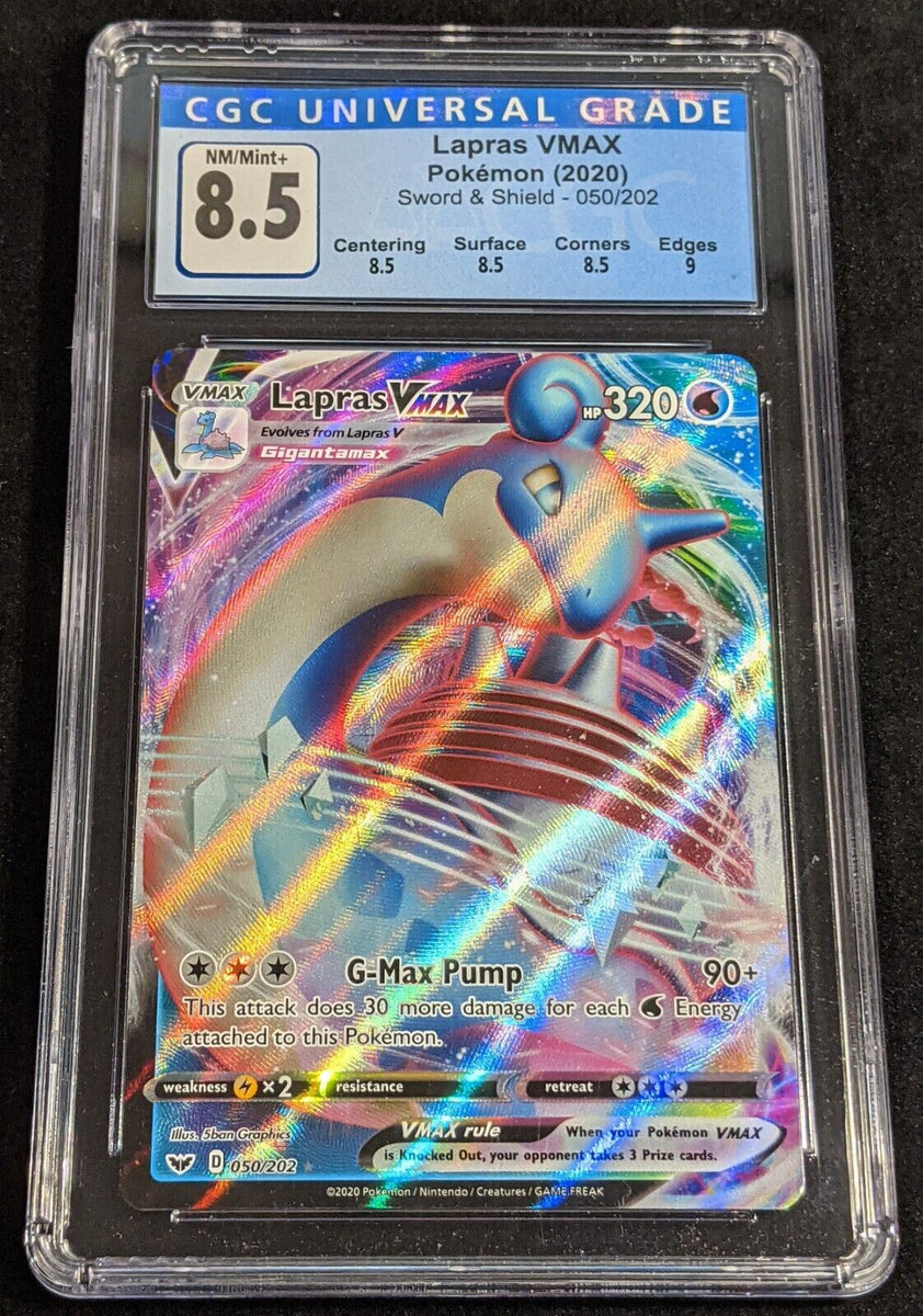 2020 Pokemon Sword & Shield Lapras VMAX Holo #050/202 CGC 8.5 #2722 Aussie Coins Direct 2020 Pokemon Sword & Shield Lapras VMAX Holo #050/202 CGC 8.5 #2722 Aussie Coins Direct