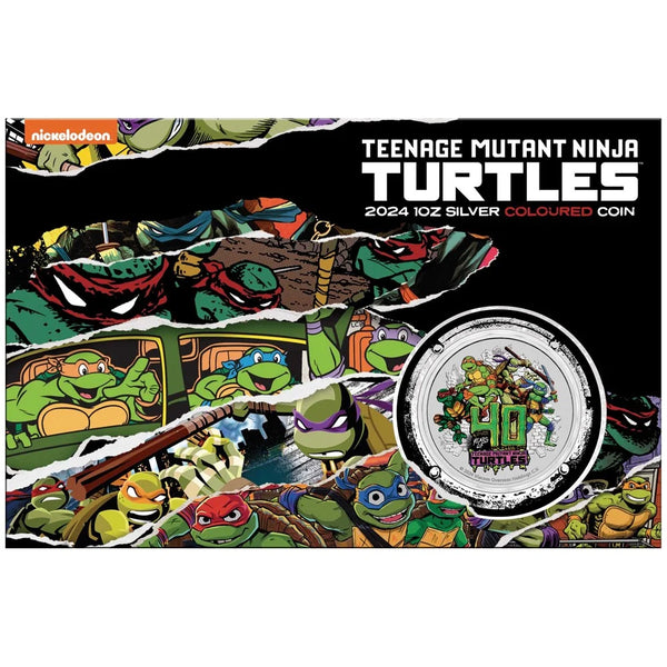 2024 TEENAGE MUTANT NINJA TURTLES 1OZ SILVER COLOURED COIN IN CARD