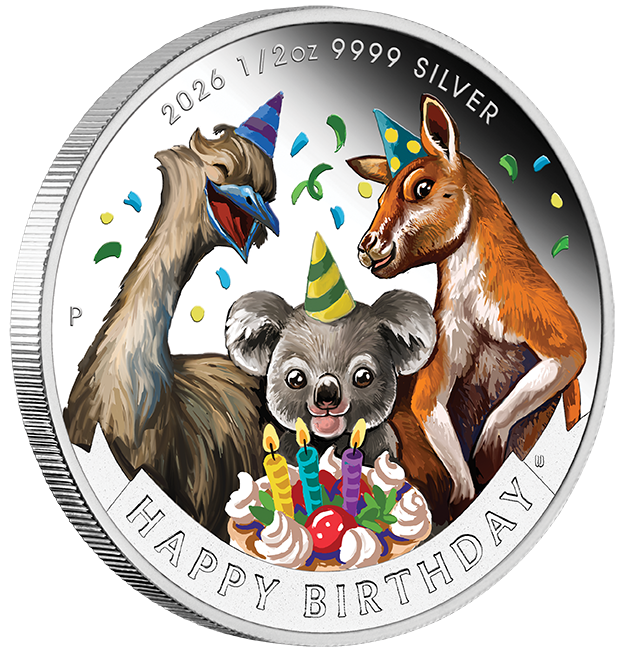 2026 1/2oz Happy Birthday Silver Proof Coloured Coin in Card