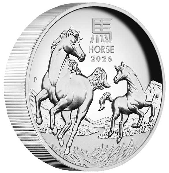 Australian Lunar Series III Year Of The Horse 2026 1oz Silver Proof High Relief Coin