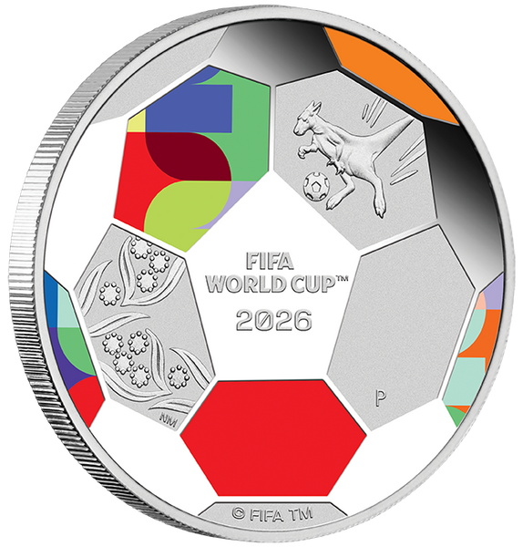 2026 50c 1/2oz FIFA World Cup Silver Proof Coloured Coin