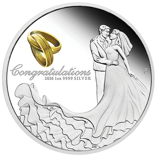 2026 1oz Wedding Silver Proof Coloured Coin