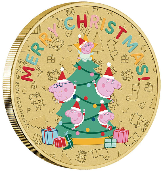 2026 Peppa Pig Christmas collector coin on edge