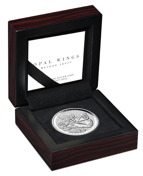 2026 Australian Opal Wings - Meadow Argus 1oz Silver Proof Coin with Opal Insert
