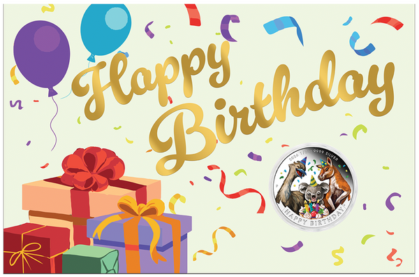 2026 1/2oz Happy Birthday Silver Proof Coloured Coin in Card
