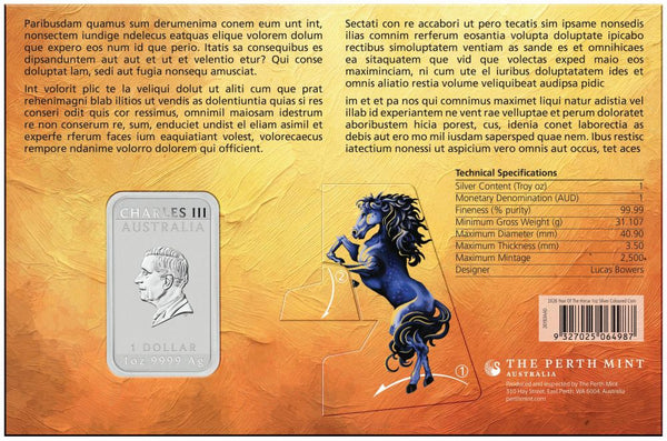 Lunar Year of the Horse 2026 $1 Colour Rectangular 1oz Silver Uncirculated Coin