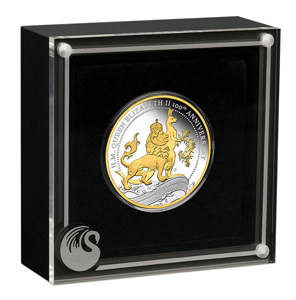 2026 1oz H.M. Queen Elizabeth II 100th Anniversary Silver Proof Gilded Coin