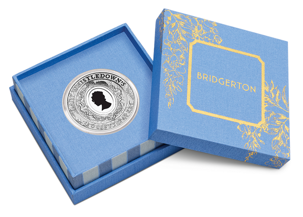 2026 1oz Bridgerton Lady Whistledown Coloured Silver Coin