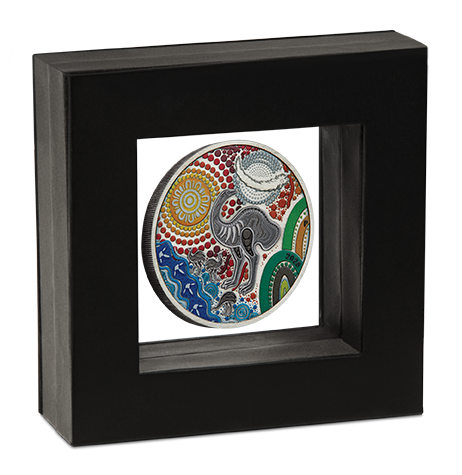 Emu Utingat 2025 2oz Silver Antiqued Coloured Coin