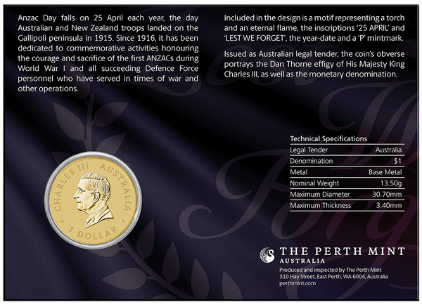 2026 $1 ANZAC Day Coin in Card