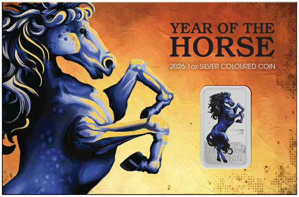 Lunar Year of the Horse 2026 $1 Colour Rectangular 1oz Silver Uncirculated Coin