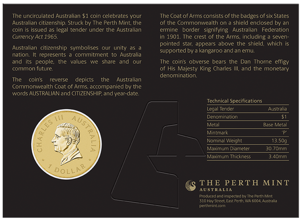 Australian Citizenship 2026 Coin In Card