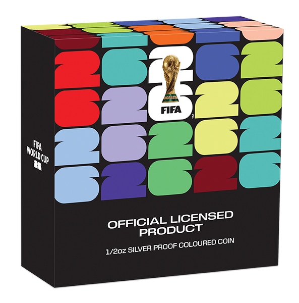 2026 50c 1/2oz FIFA World Cup Silver Proof Coloured Coin