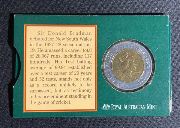 1996 $5 Don Bradman Bi-Metallic UNC - Westpac sleeve