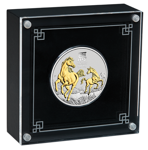 Australian Lunar Series III Year Of The Horse 2026 1oz Silver Gilded Coin