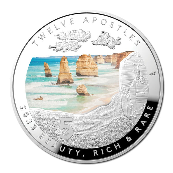 $5 2023 Beauty, Rich & Rare - Twelve Apostles Domed Silver Proof