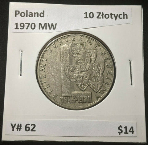 Poland 1970 MW 10 Złotych Y# 62 #050
