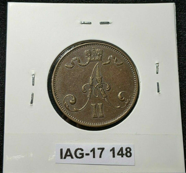 Finland 1875 5 Penniä KM# 4.2 #148
