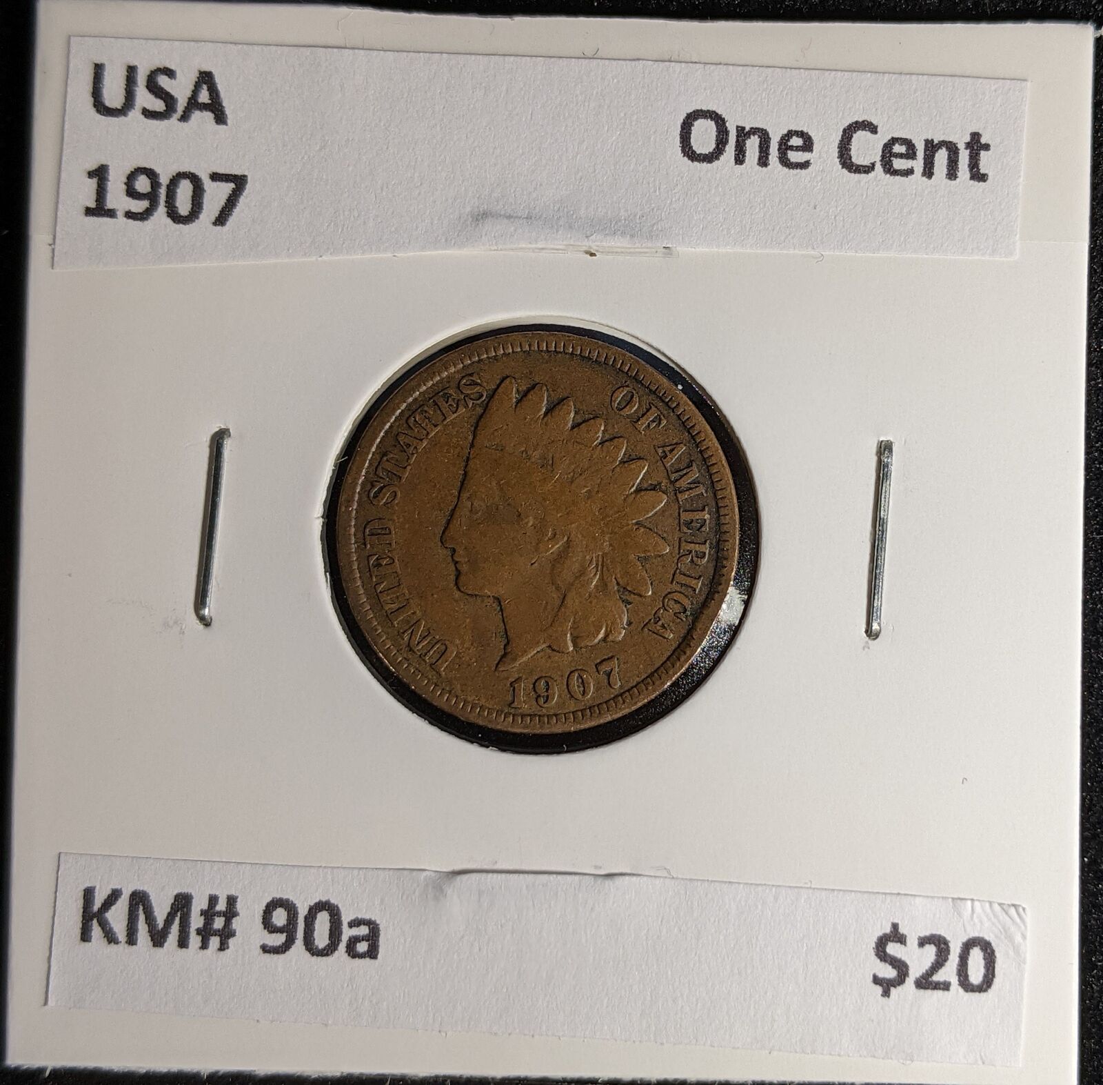 USA 1907 One Cent KM# 90a #547 #28A