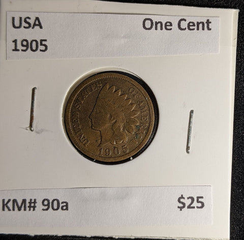 USA 1905 One Cent KM# 90a #592 #28A