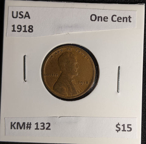 USA 1918 One Cent KM# 132 #308 #28A