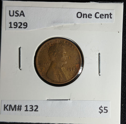 USA 1929 One Cent KM# 132 #578 #28A
