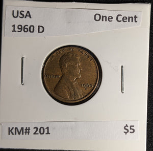 USA 1960 D One Cent KM# 201 #301 #28A