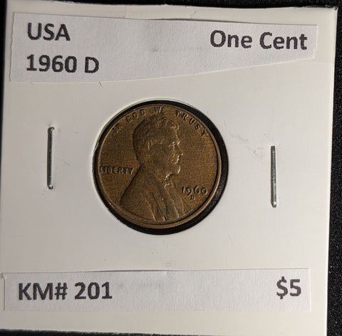 USA 1960 D One Cent KM# 201 #301 #28A