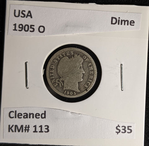 USA 1905 O Dime KM# 113 Cleaned #071 #28B