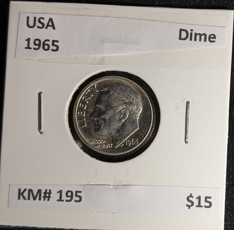 USA 1965 Dime KM# 195a #256 #28B