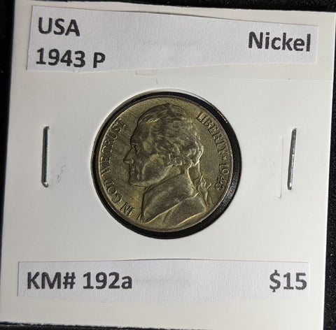 USA 1943 P Nickel KM# 192a #600 #28B