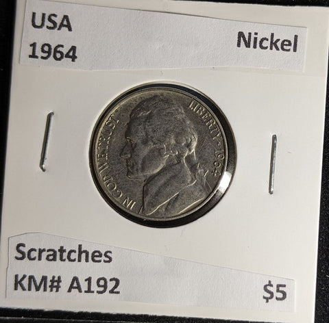 USA 1964 Nickel KM# A192 Scratches #648 #28C