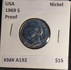 USA Proof 1969 S Nickel KM# A192 #548 #28C