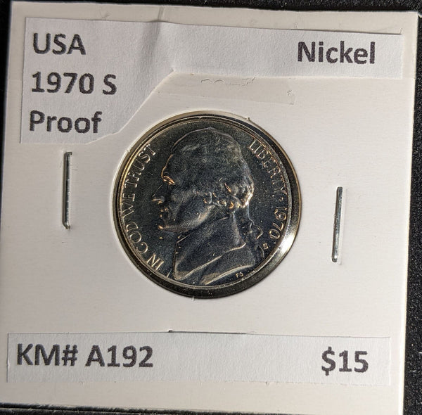 USA Proof 1970 S Nickel KM# A192 #572 #29A