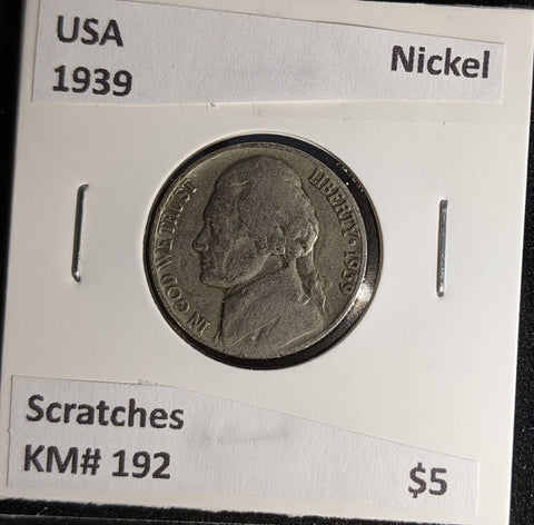 USA 1939 Nickel KM# 192 Scratches #554 #29A