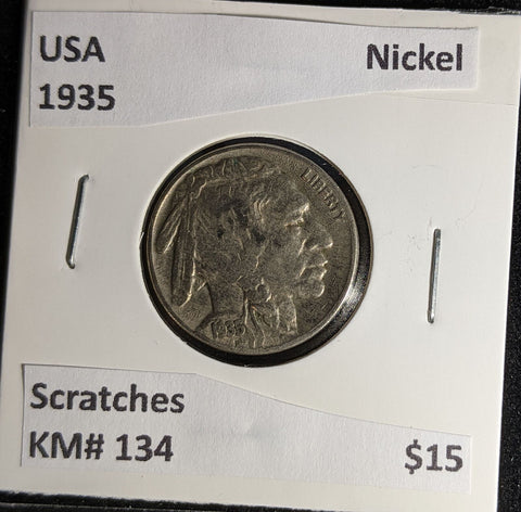 USA 1935 Nickel KM# 134 Scratches #607 #29A