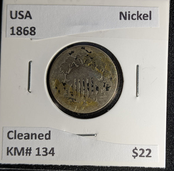 USA 1868 Nickel KM# 134 Cleaned #194 #29A