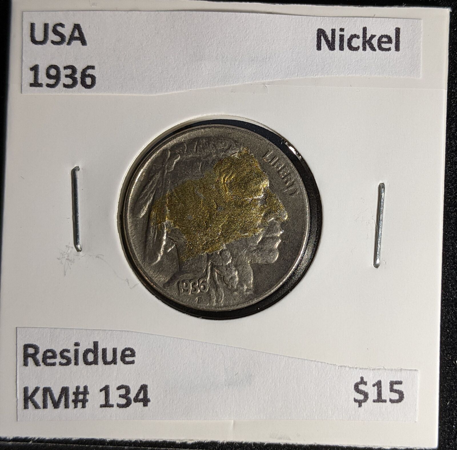 USA 1936 Nickel KM# 134 Residue #263 #29A