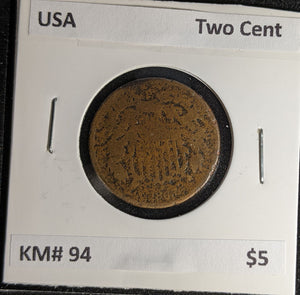 USA Two Cent KM# 94 #184 #29A