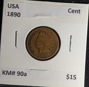 USA 1890 Cent KM# 90a #232 #29A