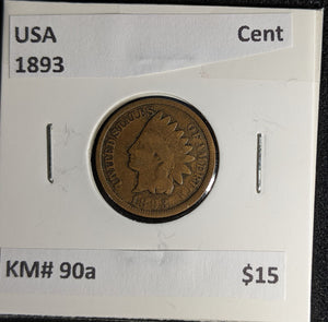 USA 1893 Cent KM# 90a #231 #29B